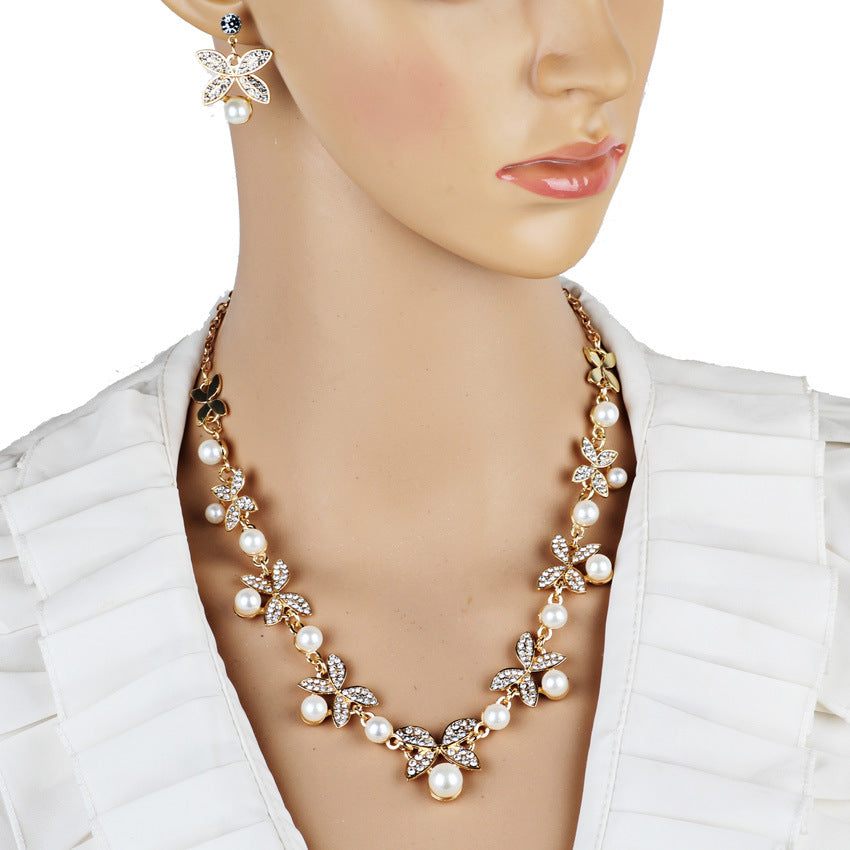 Luxury Butterfly Pearl Jewelry Set