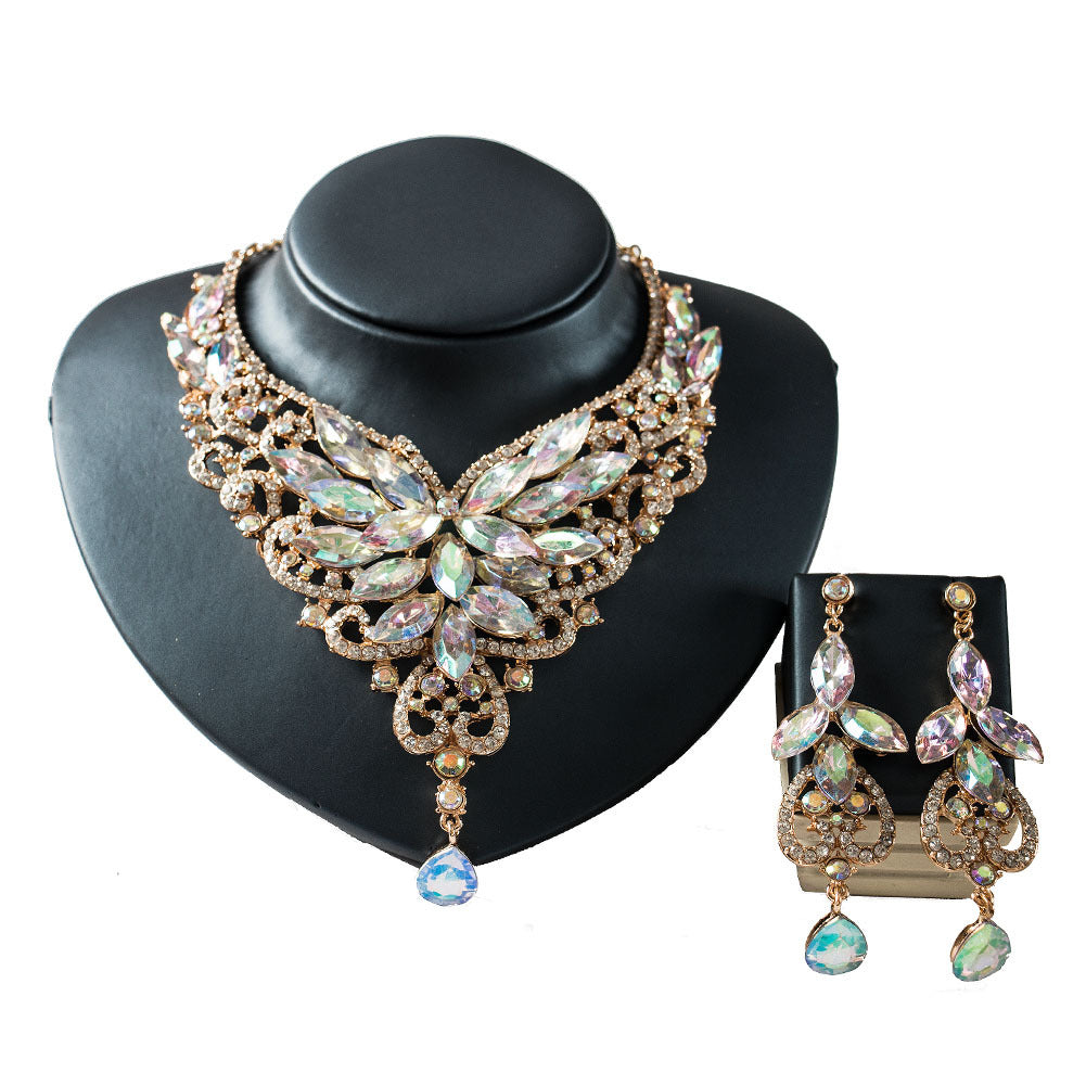 Royal Teal Crystal Statement Jewelry Set