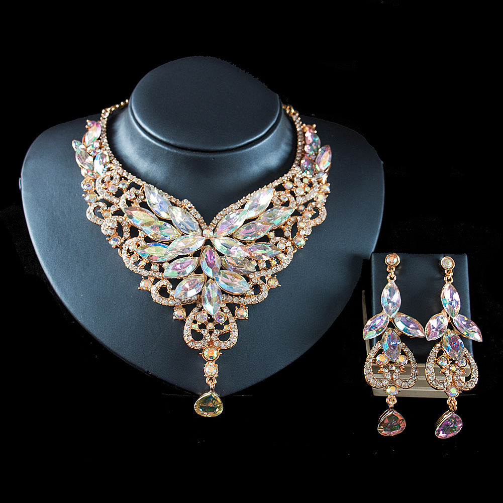 Royal Teal Crystal Statement Jewelry Set