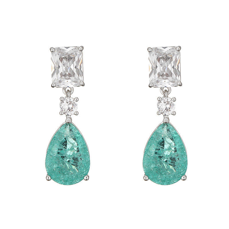 Water Drop Zircon Stud Earrings