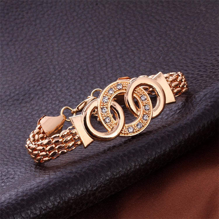 Luxury Interlock Chain Rhinestone Jewelry Set