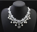 Vintage Lace Pearl Necklace – Elegant Statement Jewelry