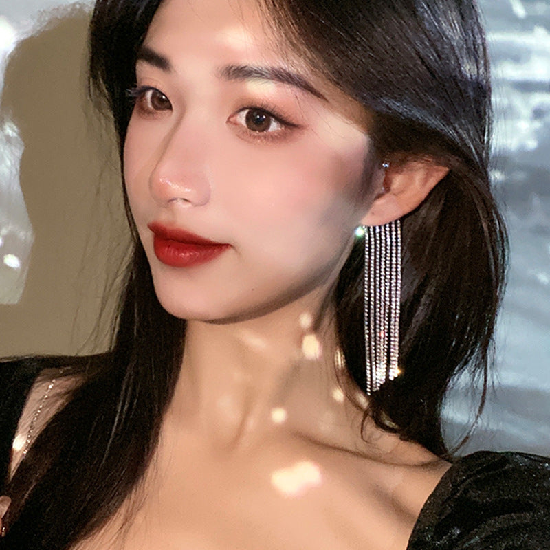 Premium Long Crystal Tassel Ear Hook