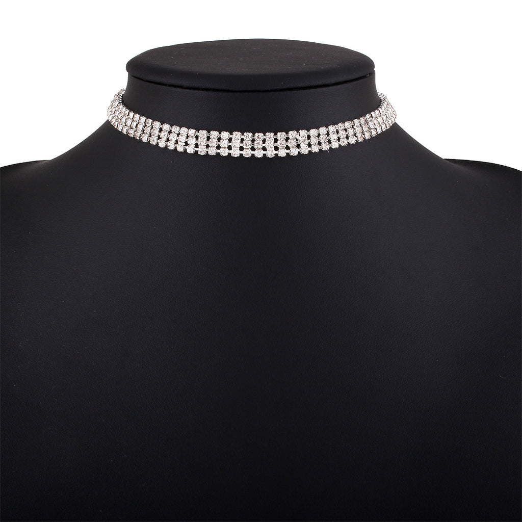 Luxury Geometric Diamond Choker Necklace