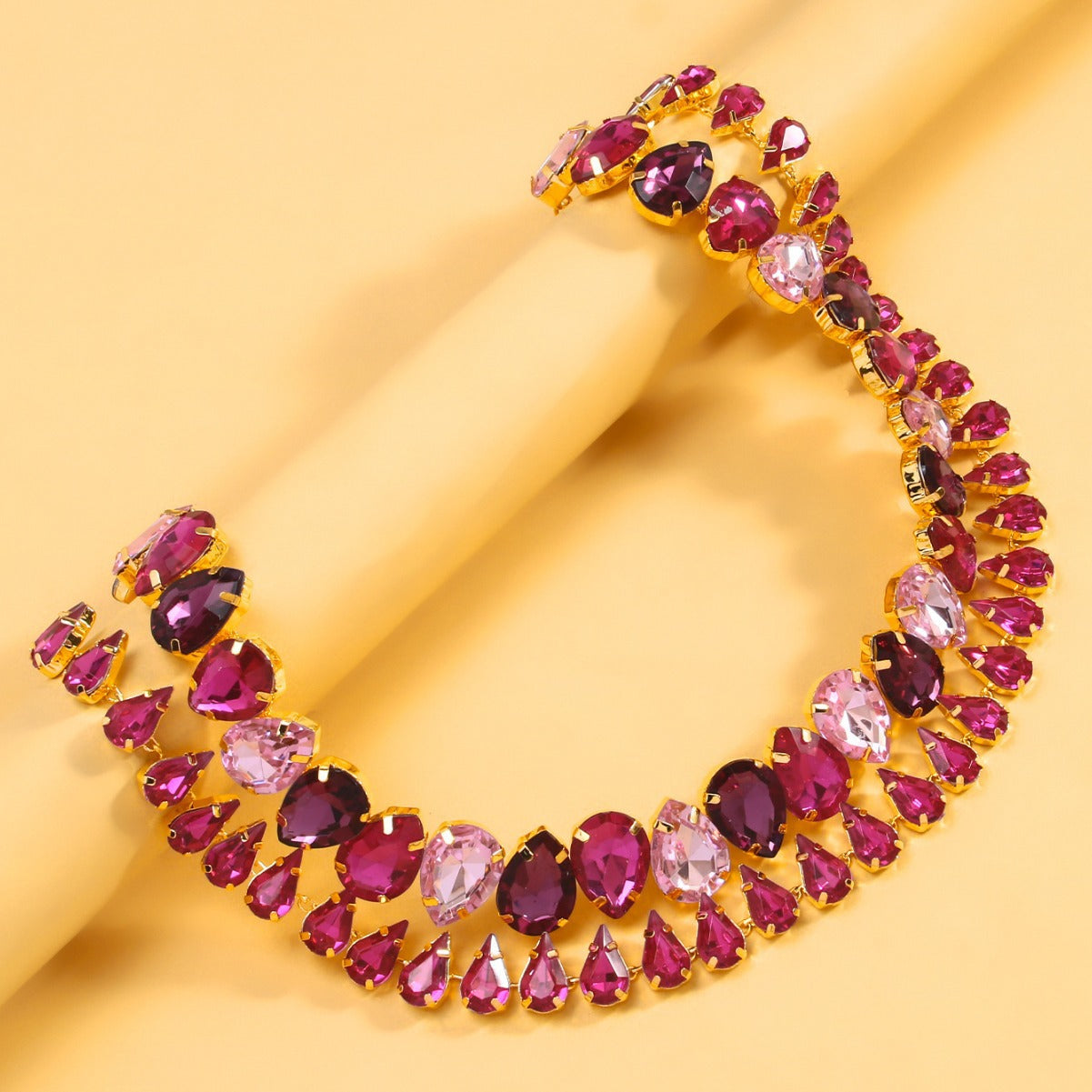 Royal Drop Crystal Statement Necklace