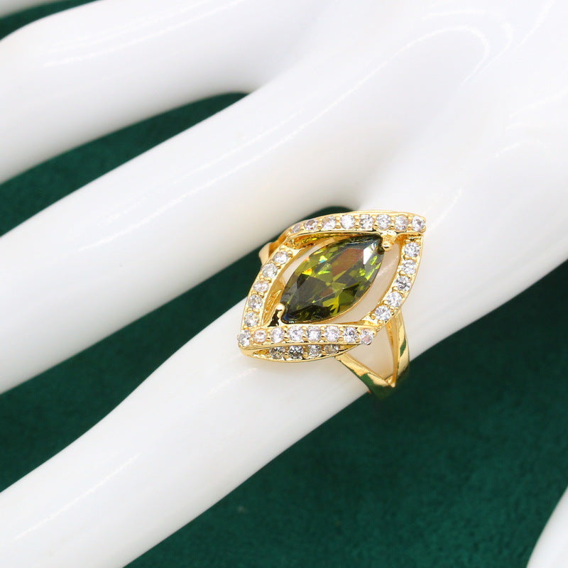 Royal Olive Green Zircon Jewelry Set