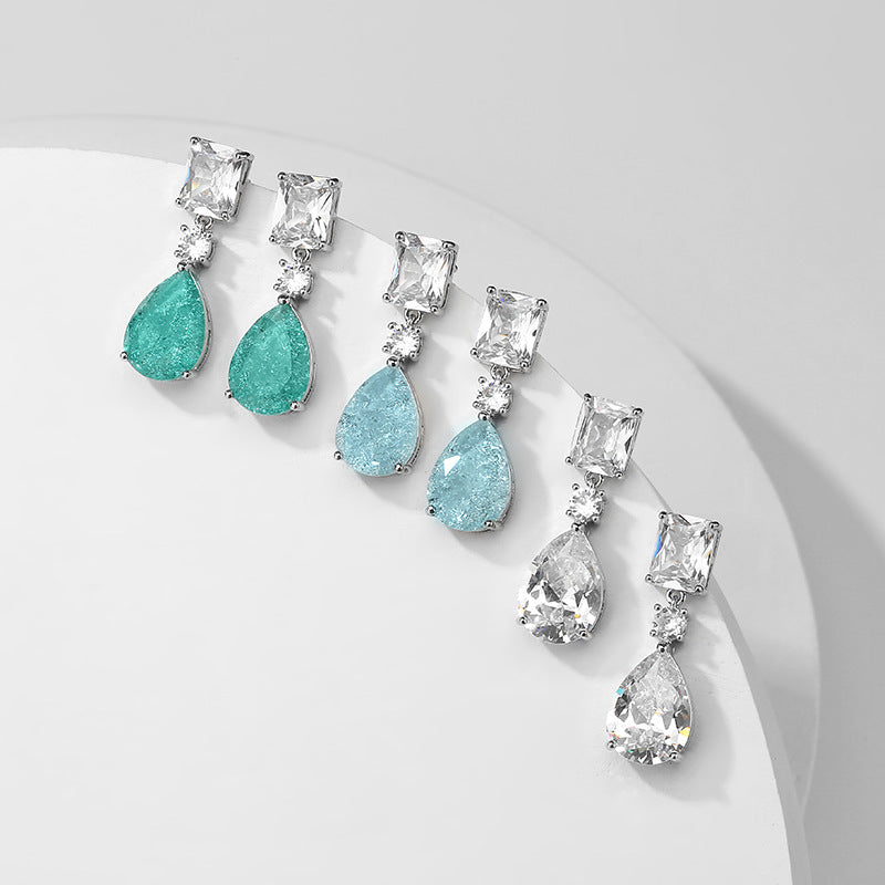 Water Drop Zircon Stud Earrings
