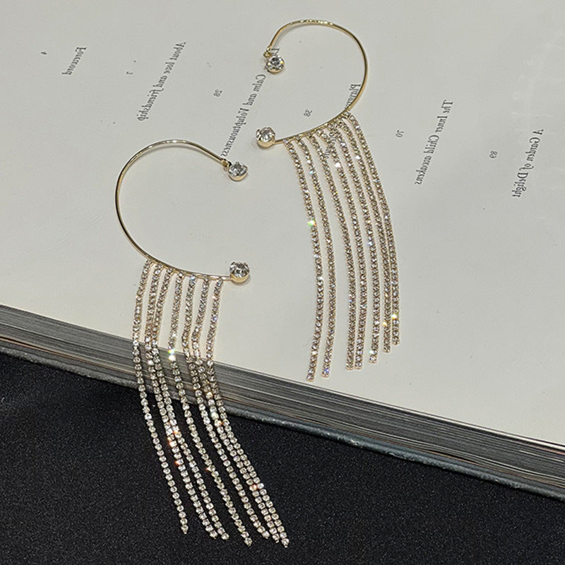 Premium Long Crystal Tassel Ear Hook