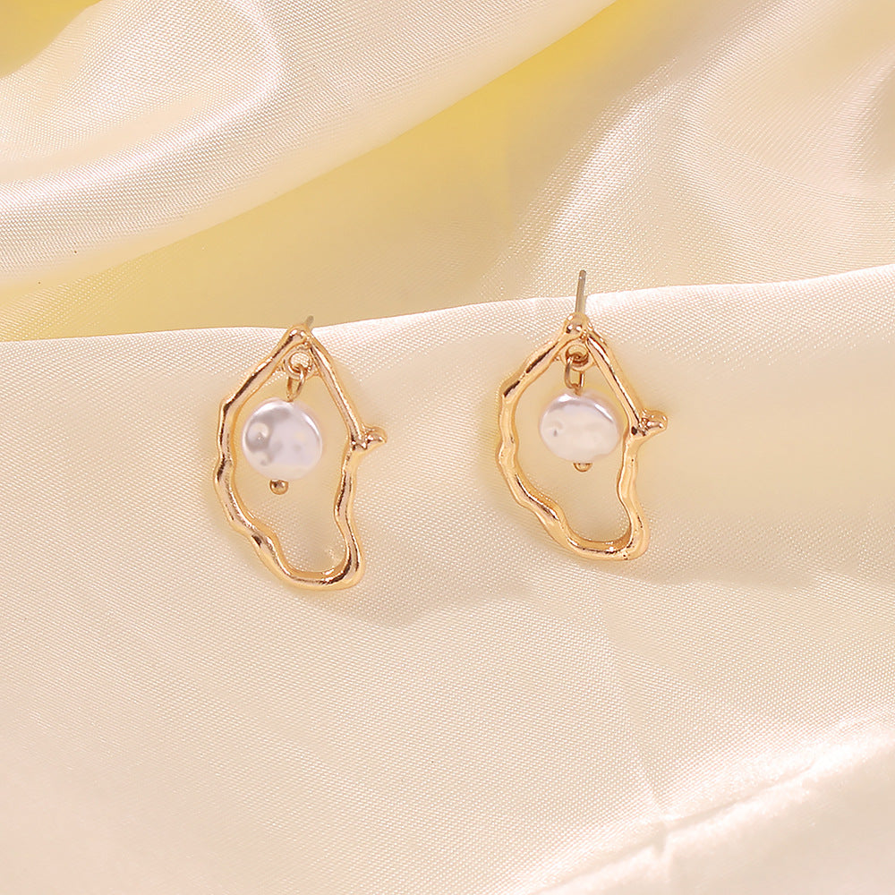 Irregular Pearl Statement Earrings