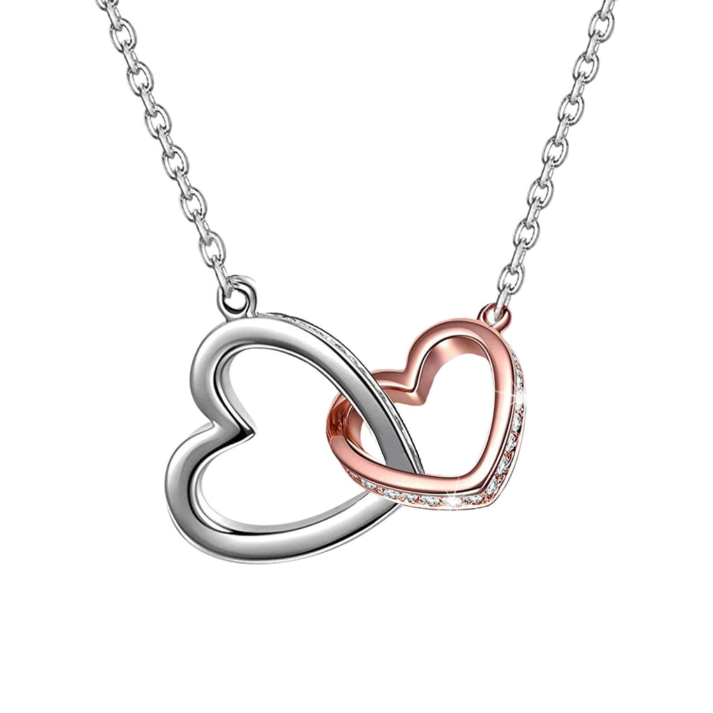 Soulmate Double Heart Silver Necklace