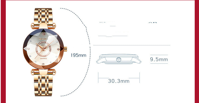 SENO Crystal Facet Women’s Quartz Watch