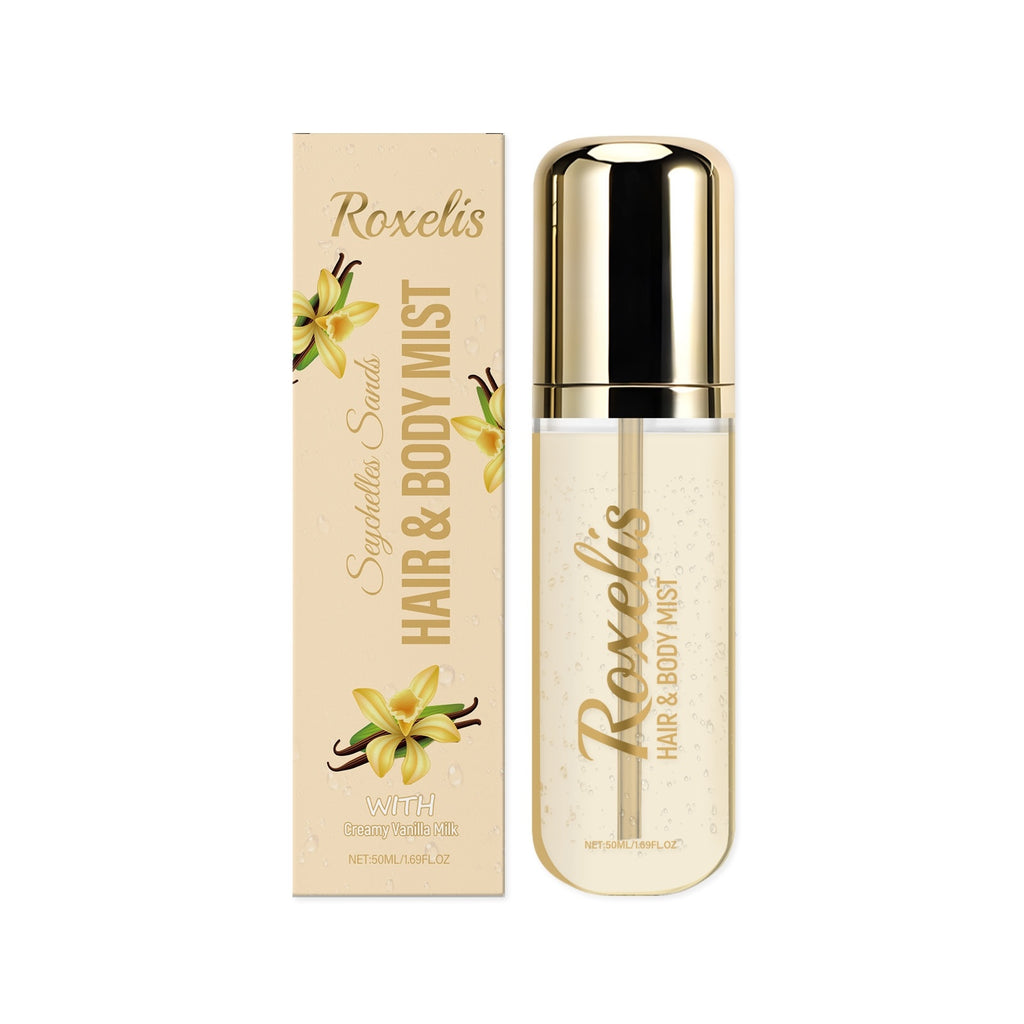 Roxelis Hair & Body Mist – Sweet Vanilla Fragrance with Creamy Musk Touch
