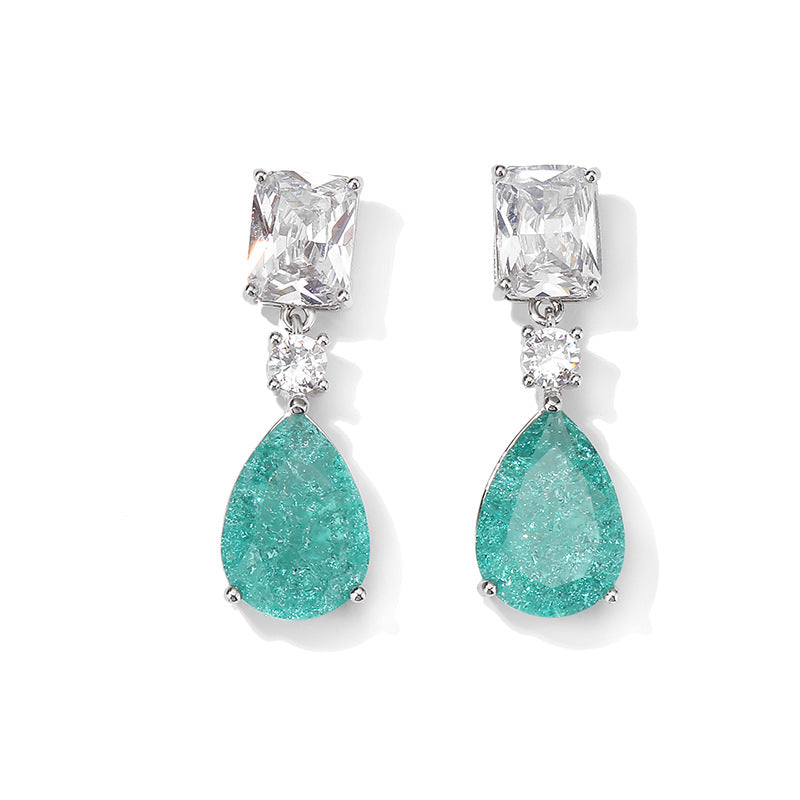 Water Drop Zircon Stud Earrings