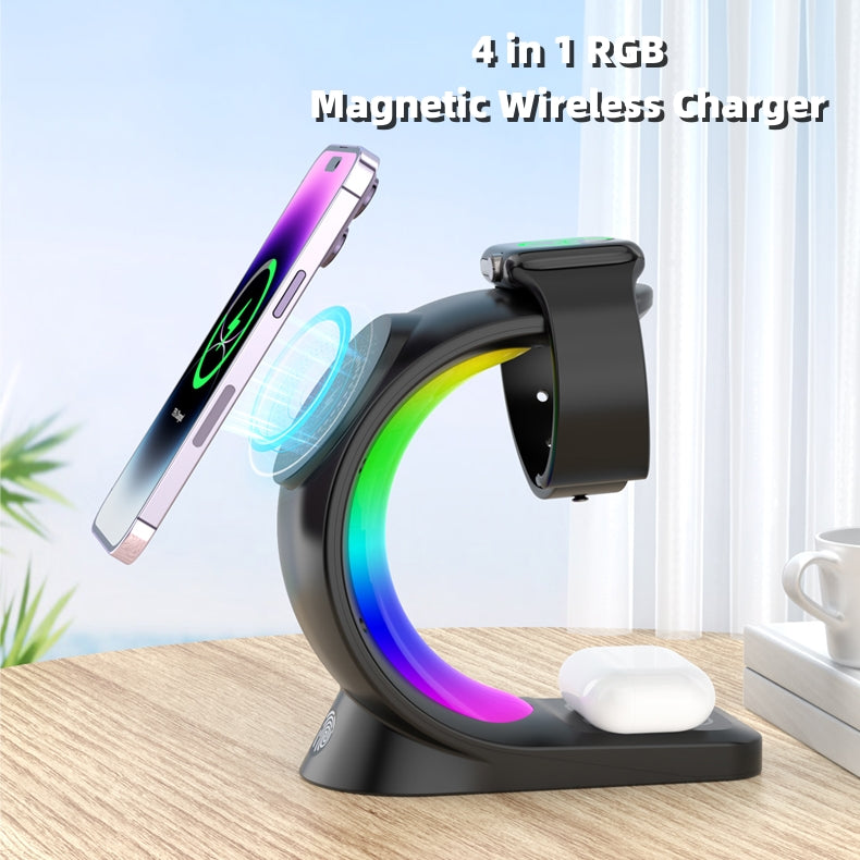 3-in-1 Magnetic Wireless Charger – Smart Charging Station