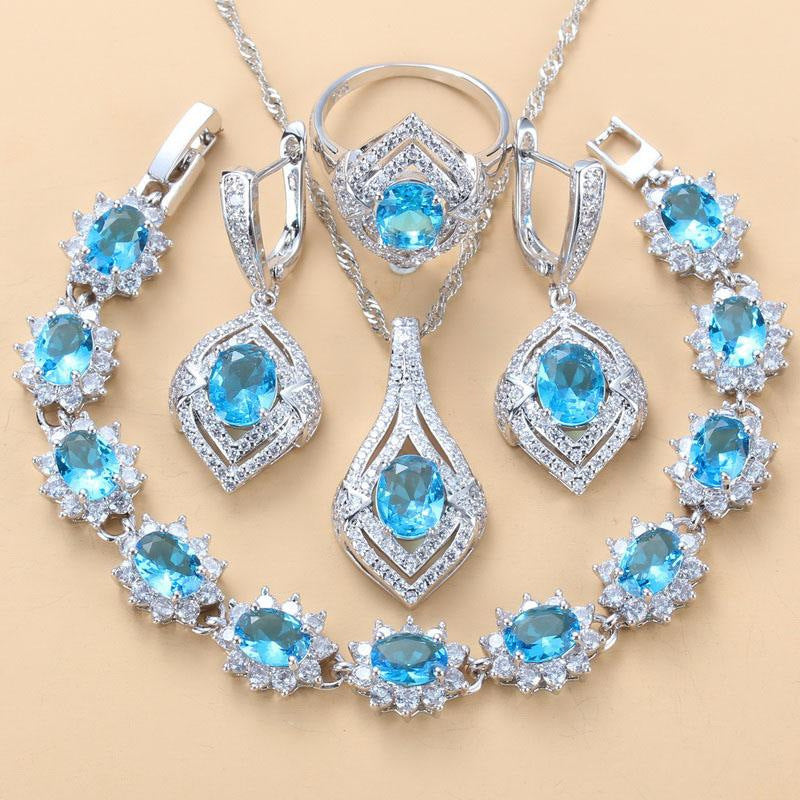 Luxury Inlaid Gemstone Jewelry Set