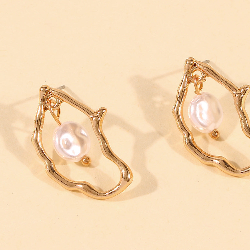 Irregular Pearl Statement Earrings