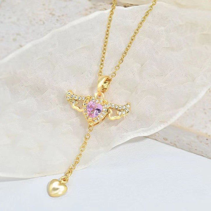 Cupid Angel Heart Necklace