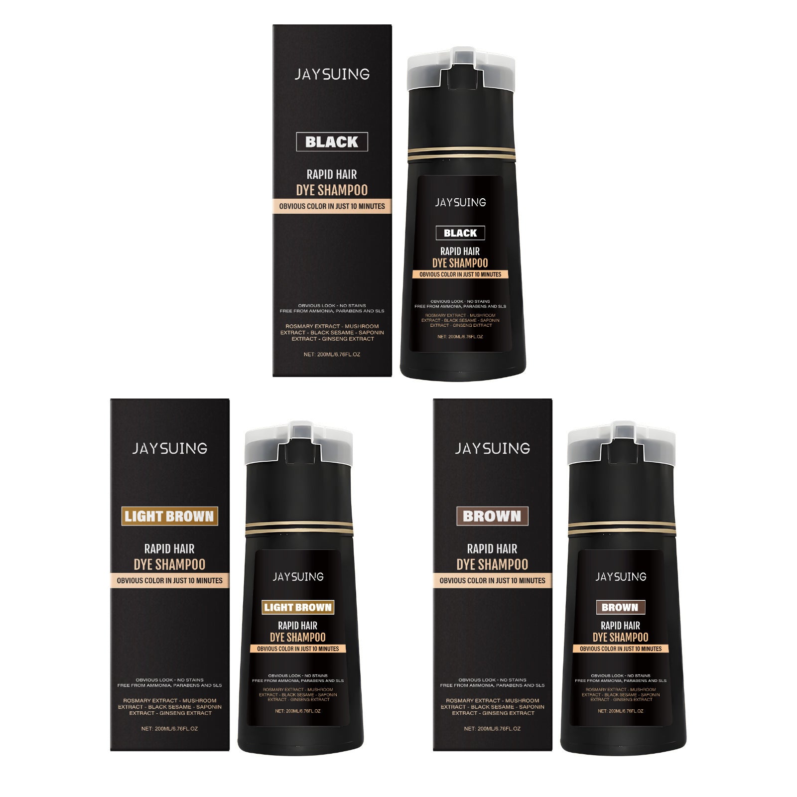 JAYSUING Rapid Hair Dye Shampoo – Instant Coverage (200ml)