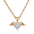 Angel Wing Heart Crystal Necklace