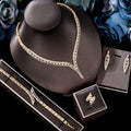 Luxury Diamond-Style Floral Bridal Jewelry Set