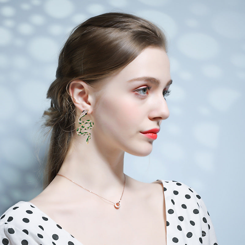 Snake Crystal Earrings – Bold, Fearless & Unforgettable