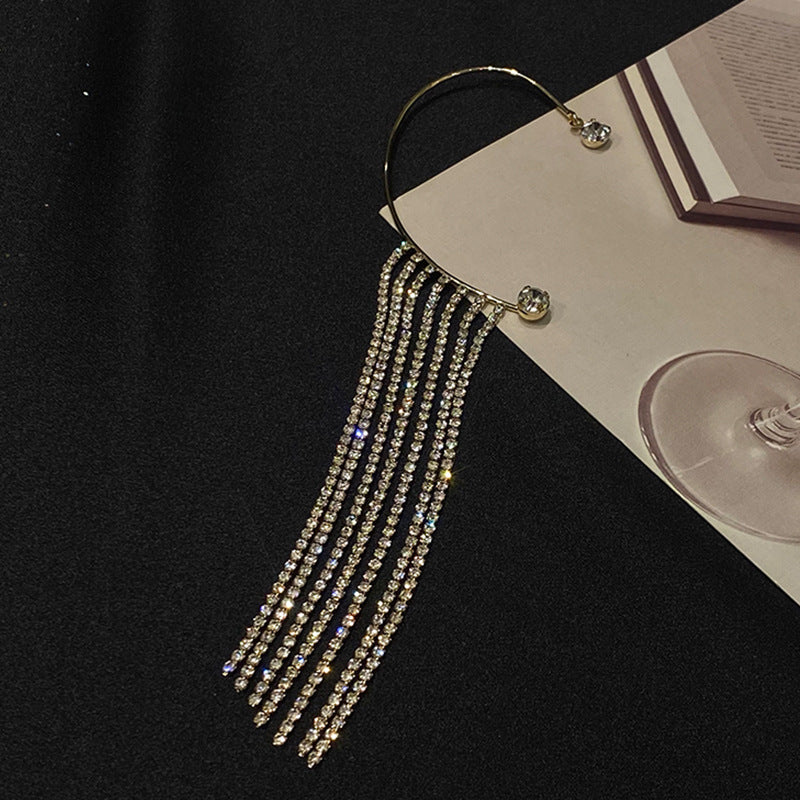 Premium Long Crystal Tassel Ear Hook