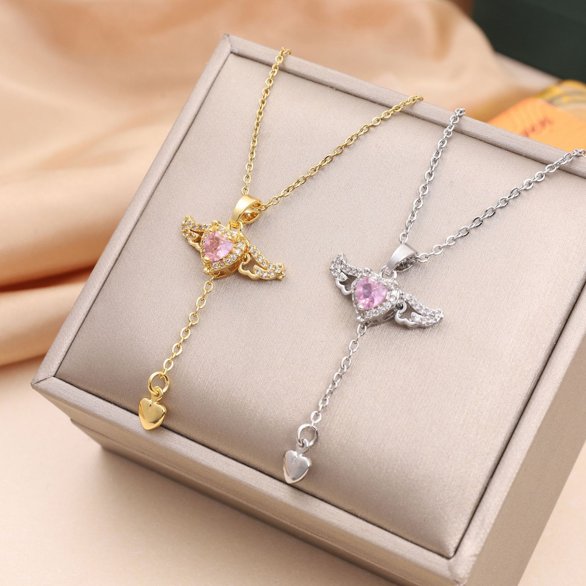 Cupid Angel Heart Necklace