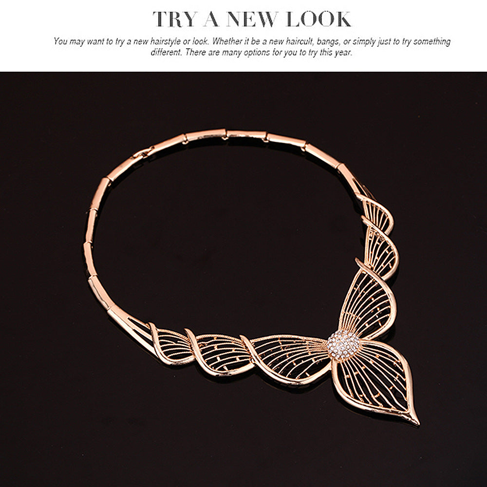 Luxury Gold Leaf Statement Jewelry Set