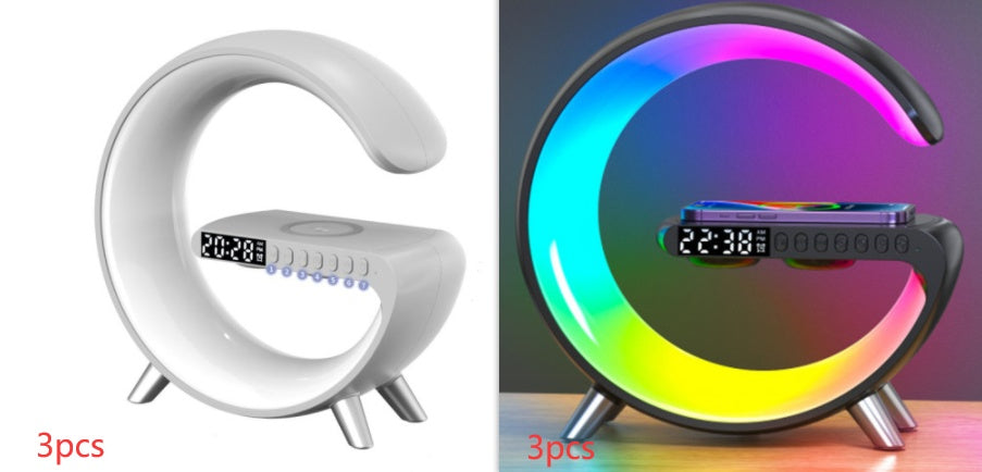 AuraGlow™ Smart Ambient Lamp with Wireless Charging & Bluetooth Audio