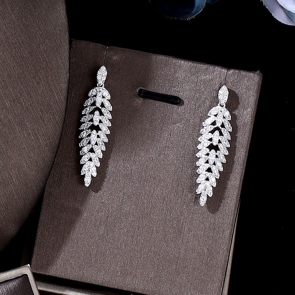 Luxury Diamond-Style Floral Bridal Jewelry Set