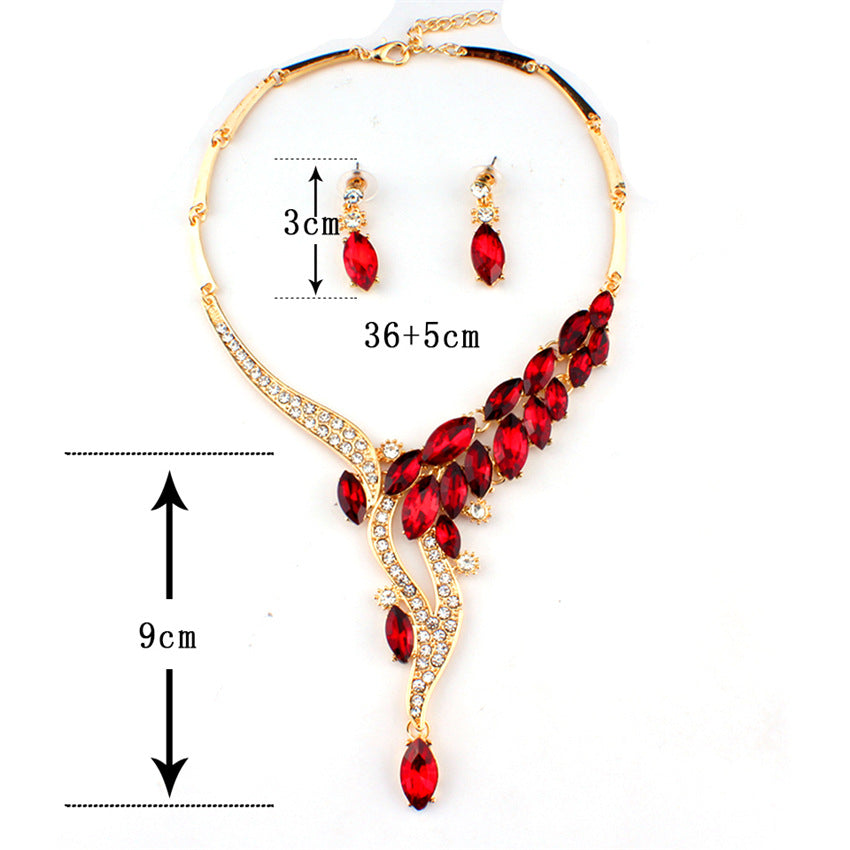 Royal Ruby Crystal Luxury Jewelry Set