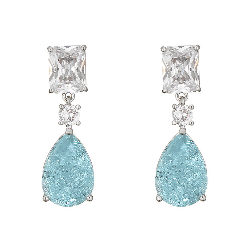 Water Drop Zircon Stud Earrings