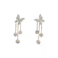 Butterfly Crystal Tassel Earrings