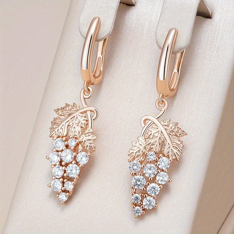 Premium Gold Crystal Cluster Earrings