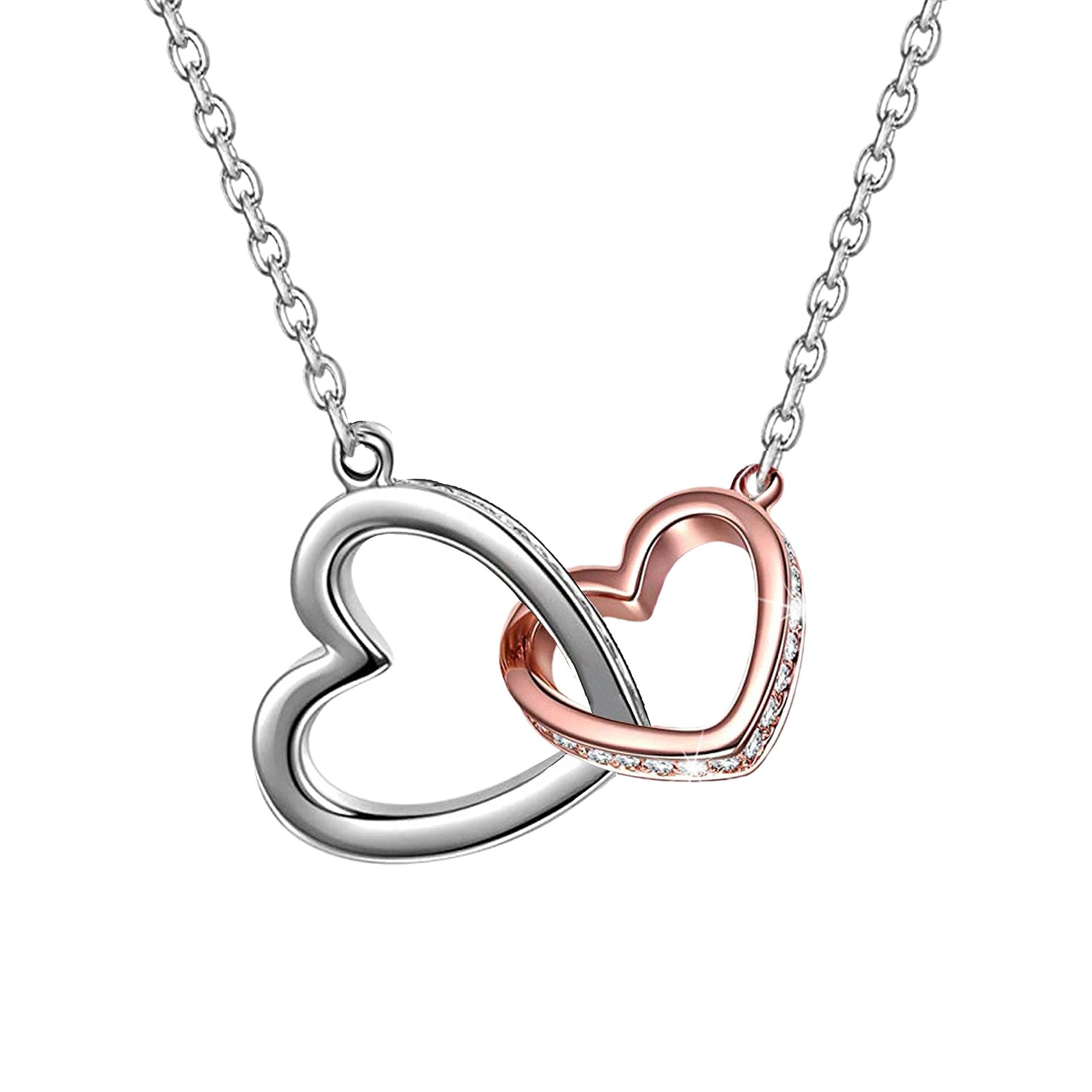 Soulmate Double Heart Silver Necklace