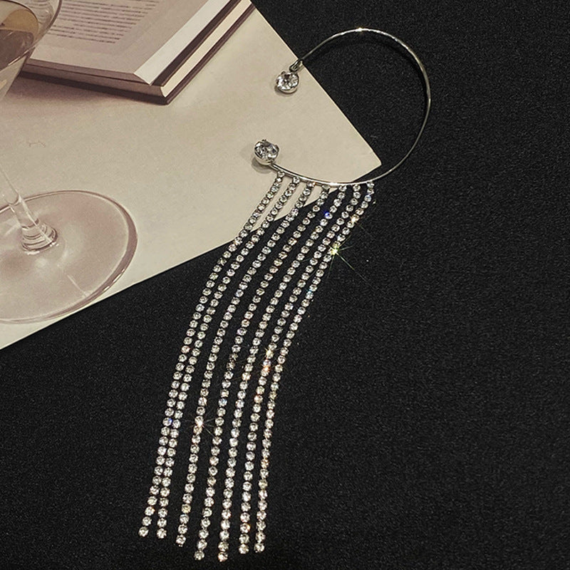 Premium Long Crystal Tassel Ear Hook