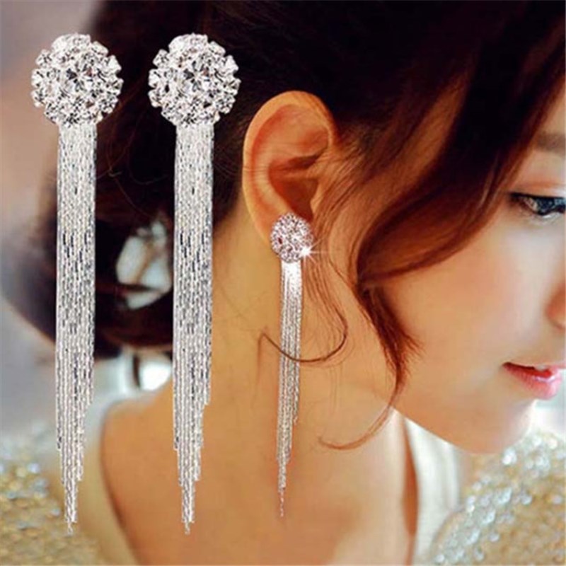 Premium Crystal Tassel Earrings