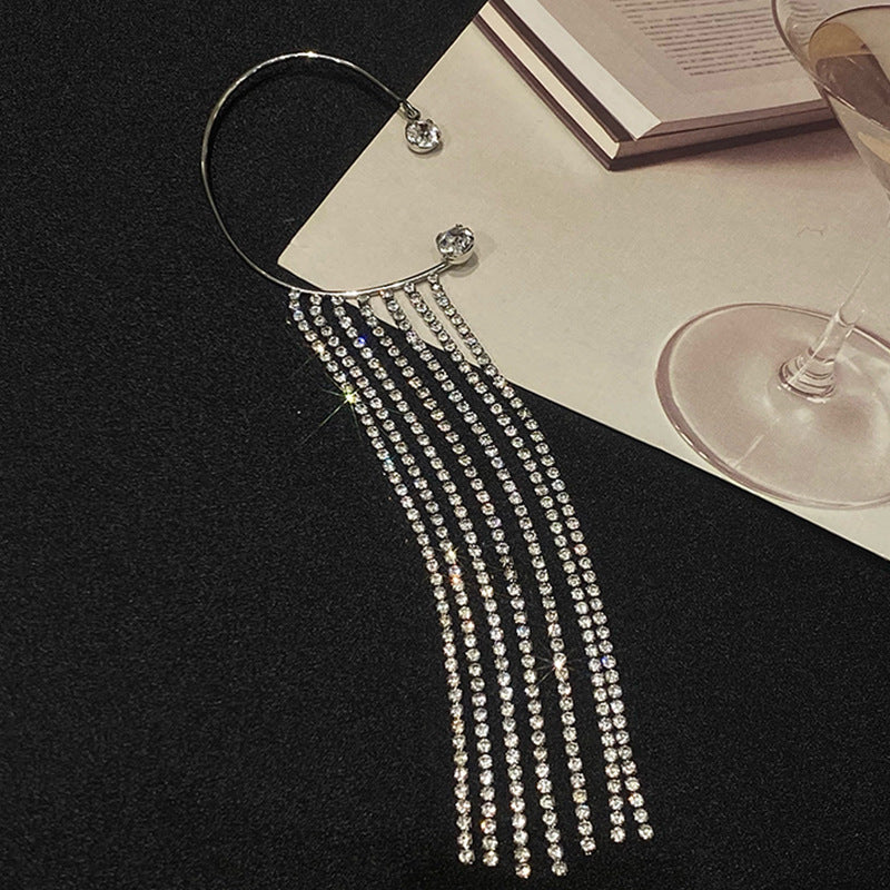Premium Long Crystal Tassel Ear Hook