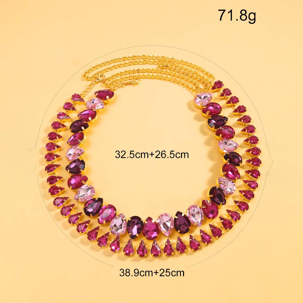 Royal Drop Crystal Statement Necklace