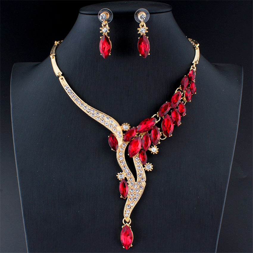 Royal Ruby Crystal Luxury Jewelry Set