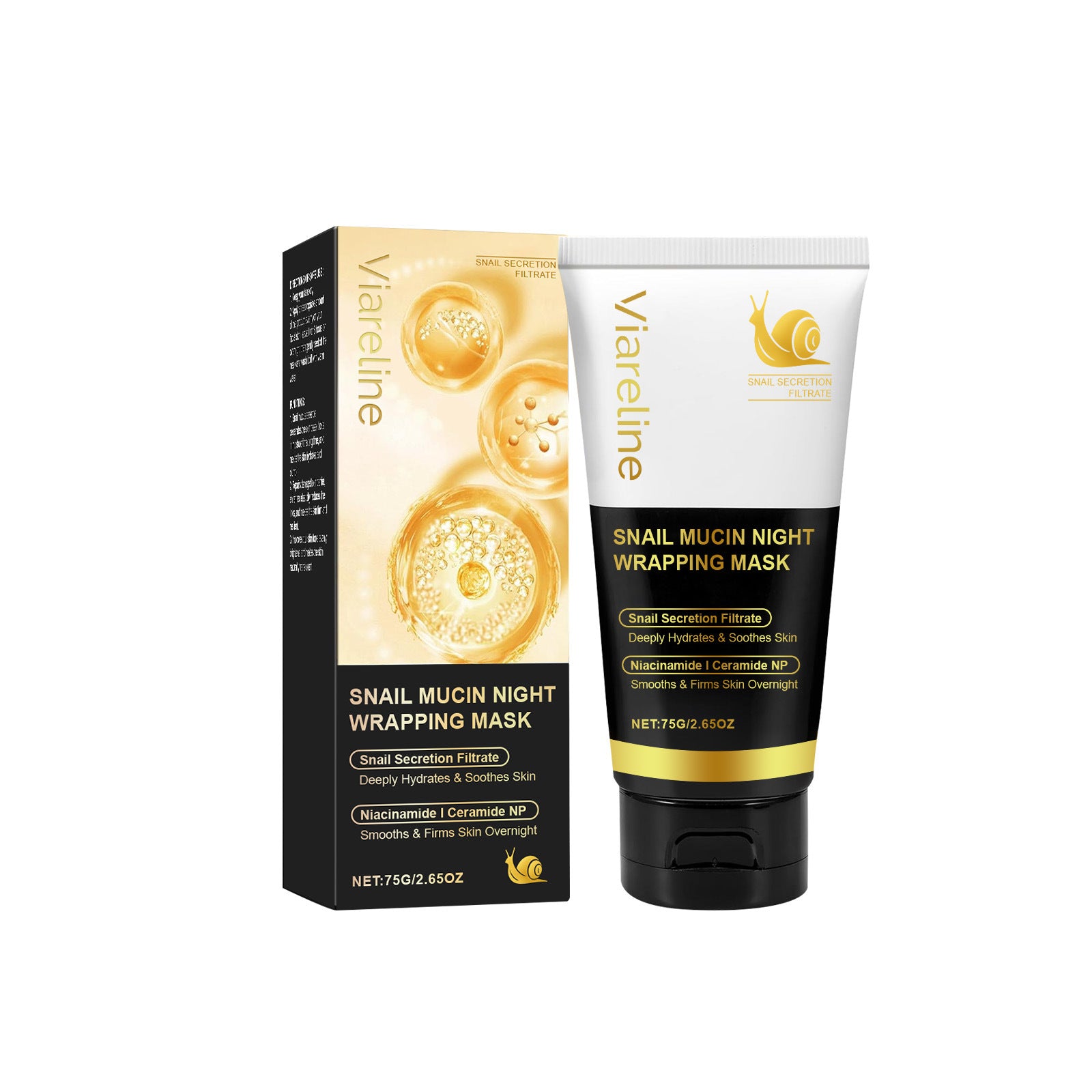 Viareline™ Snail Mucin HydroGlow Night Wrapping Mask