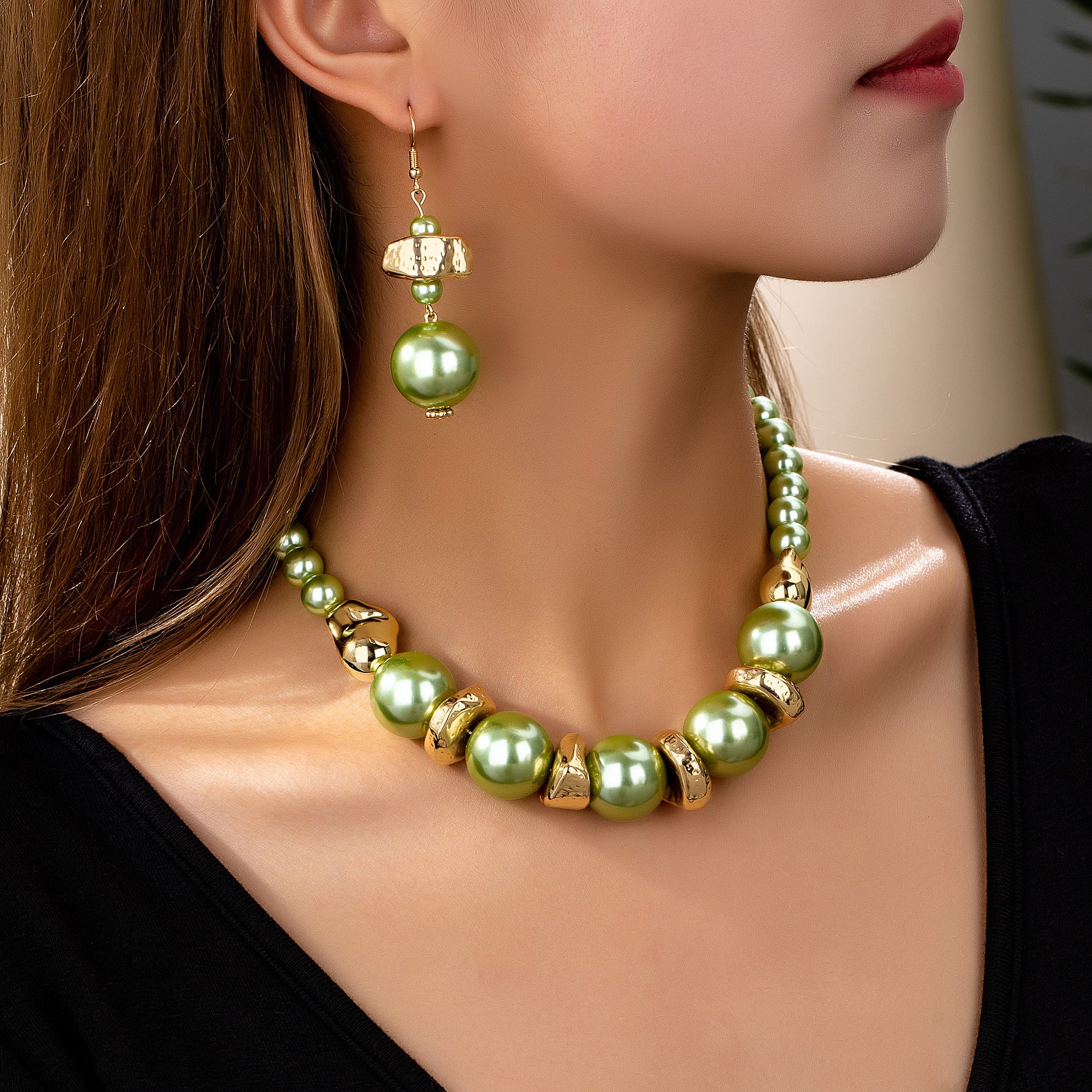 Elegant Pearl-Style Jewelry Set