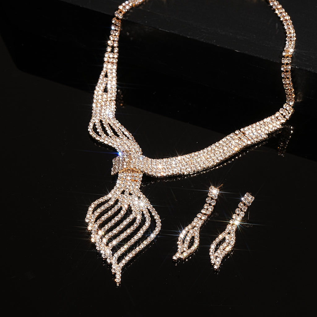 Luxury Rhinestone Clavicle Jewelry Set