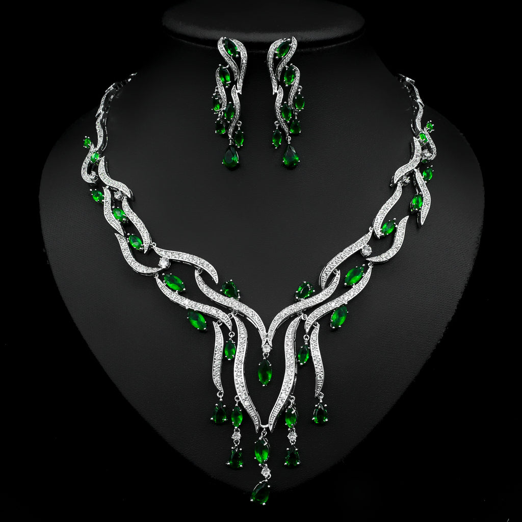 Emerald Crystal Luxury Jewelry Set