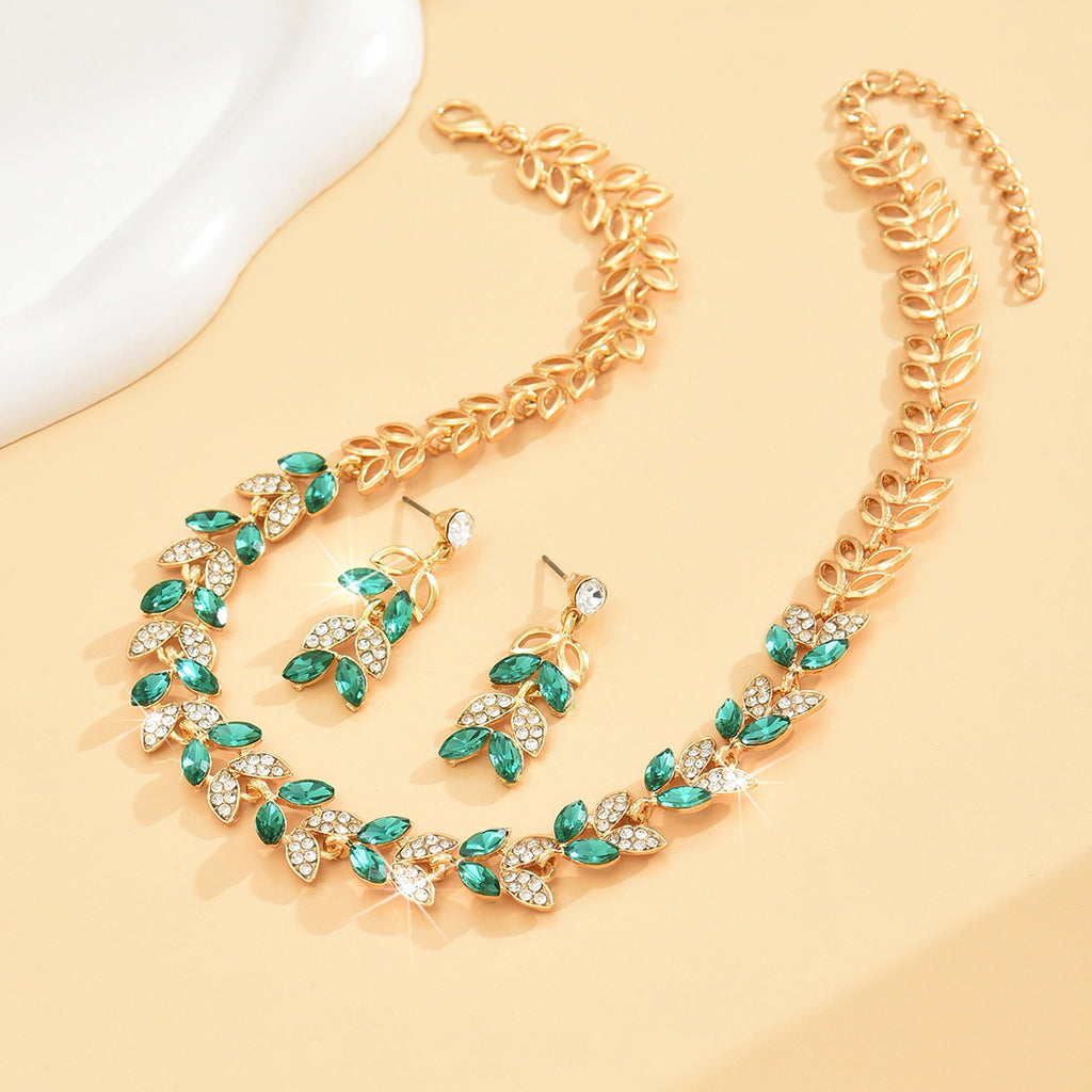 Emerald Leaf Luxury Jewelry Set