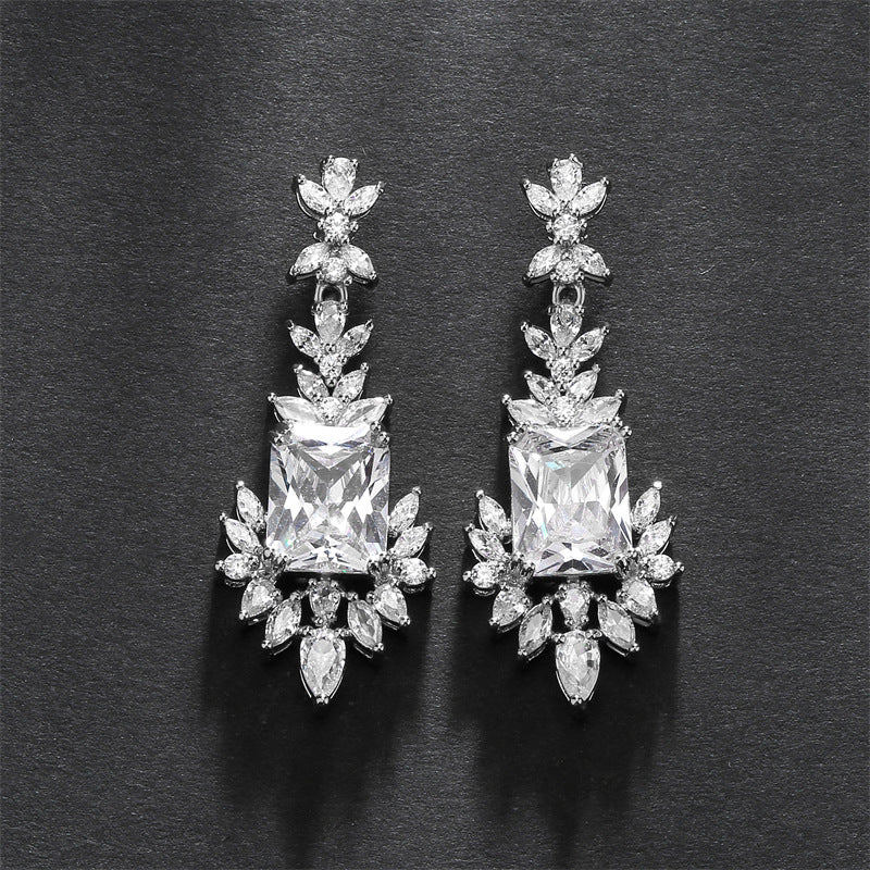 Water Drop Zircon Stud Earrings