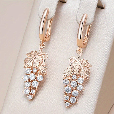 Premium Gold Crystal Cluster Earrings