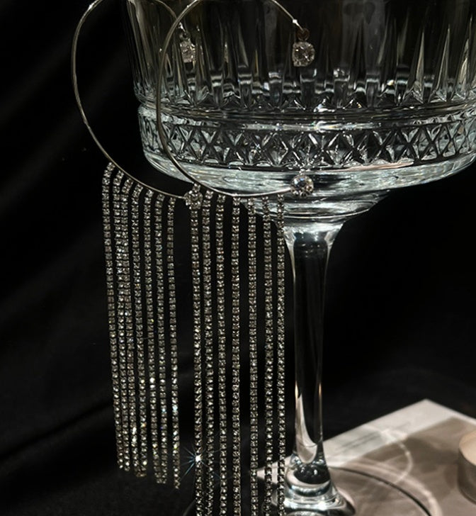 Premium Long Crystal Tassel Ear Hook