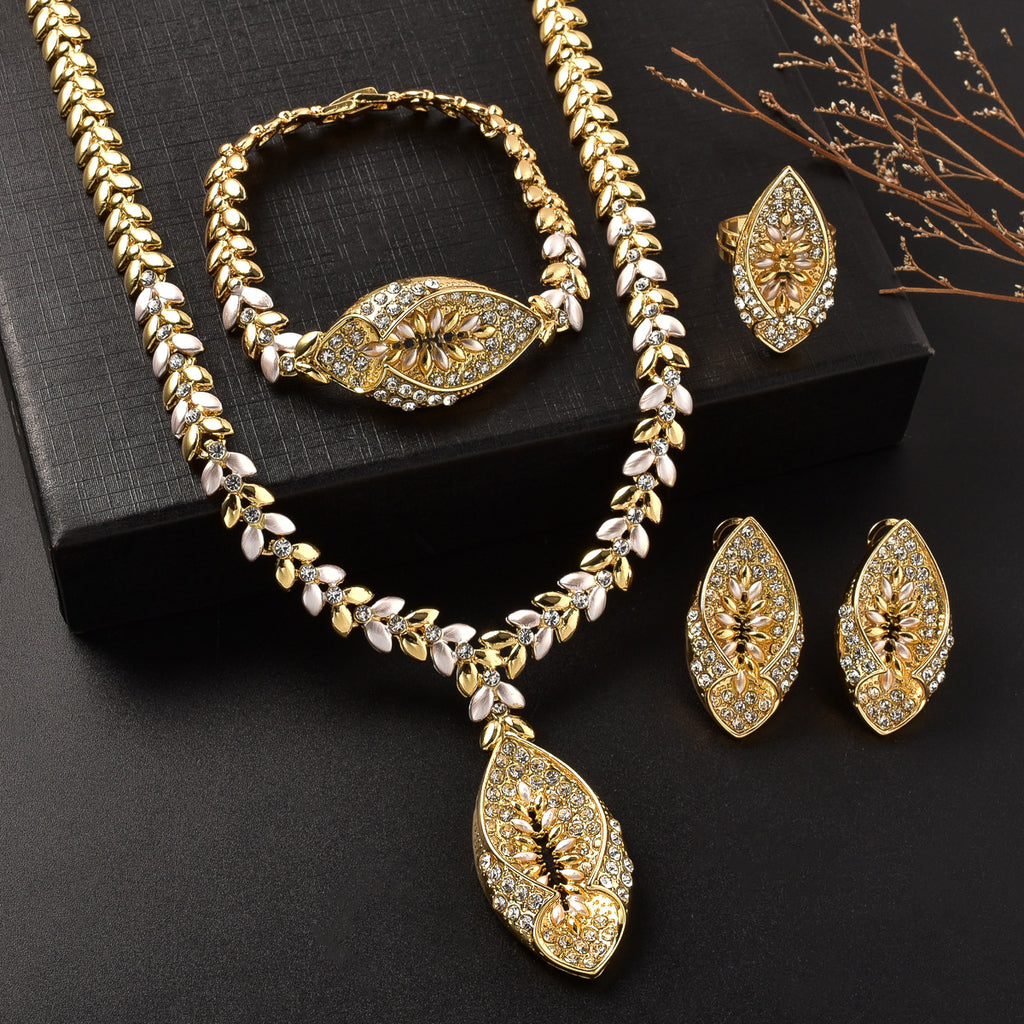 Royal Gold Floral Jewelry Set