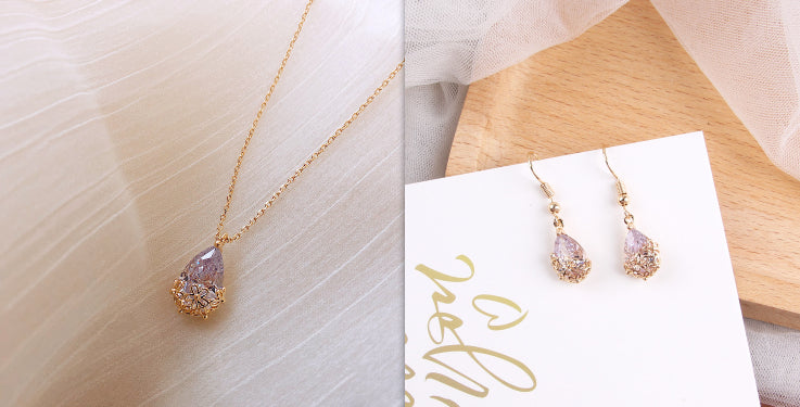 Aurelia Crystal Water Drop Necklace